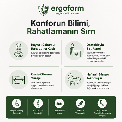 Ergoform® Ergonomik Destek Yastığı | Bel ve Sırt Desteği